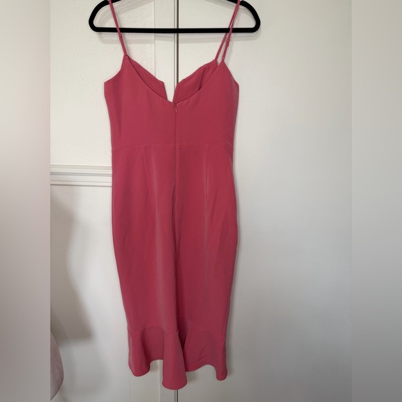 Bardot Kristen peplum midi dress melon color size 6 - Picture 4 of 9